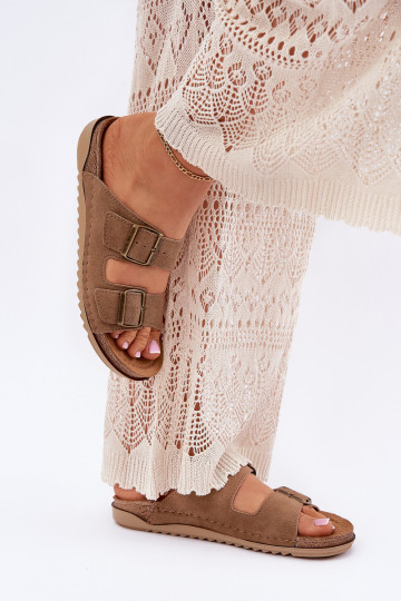 Chinelos femininos Inblu Preventivo AA000068 cor marrom