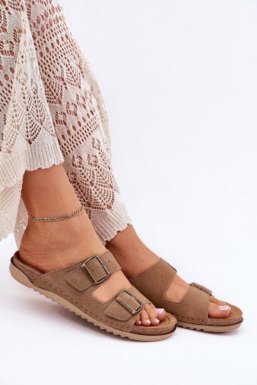 Chinelos femininos Inblu Preventivo AA000068 cor marrom