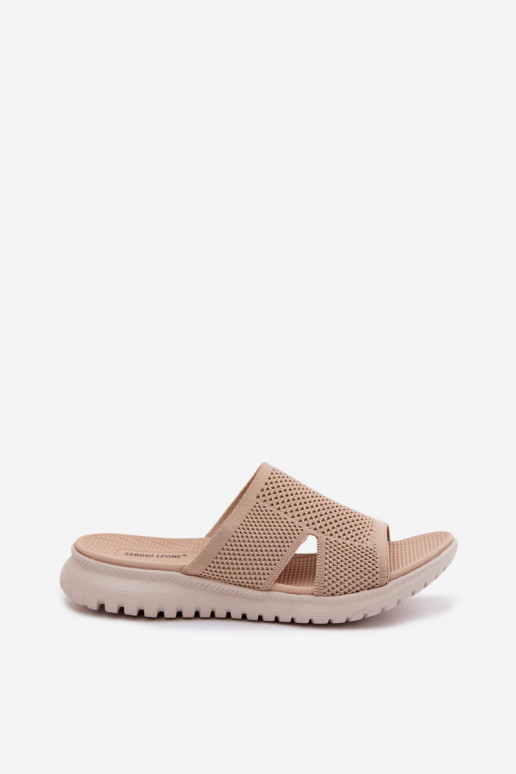 Chinelos femininos Sergio Leone KL064 bege