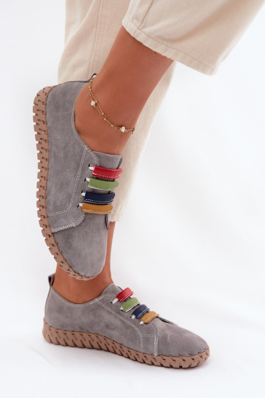 Pele de camurça sapato Feminino Vinceza 95377 cor cinza