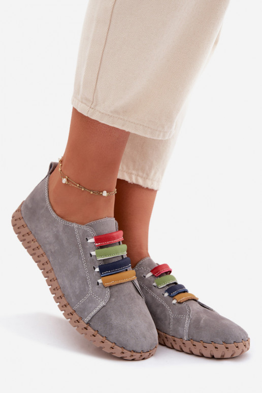 Pele de camurça sapato Feminino Vinceza 95377 cor cinza