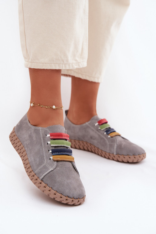 Pele de camurça sapato Feminino Vinceza 95377 cor cinza