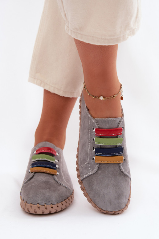 Pele de camurça sapato Feminino Vinceza 95377 cor cinza