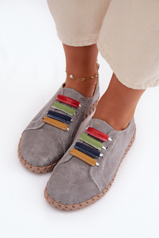 Pele de camurça sapato Feminino Vinceza 95377 cor cinza