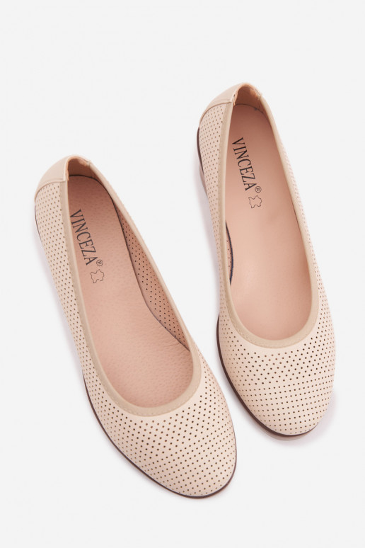 sapato Feminino com uma plataforma Vinceza 58629 cor de marfim