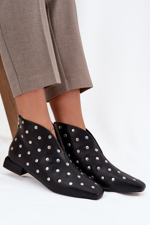 Botas femininas Habilitado Sutilm Obcasie Ze cor pratam Zdobieniem cor preta Rosalind