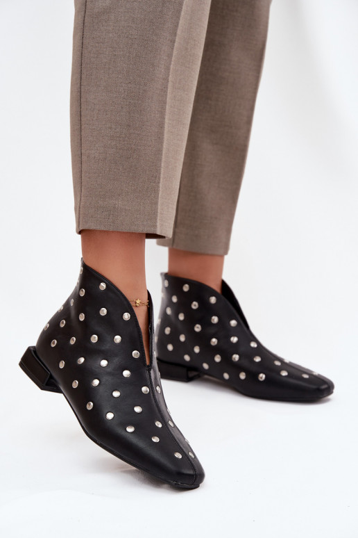 Botas femininas Habilitado Sutilm Obcasie Ze cor pratam Zdobieniem cor preta Rosalind