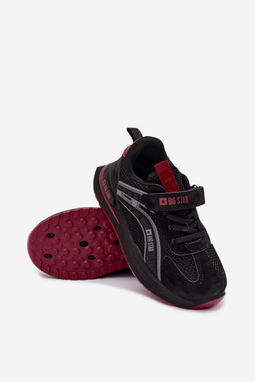 sapato Tênis infantis Big Star TT374152 HI-POLY SYSTEM Preto e-Borgonha