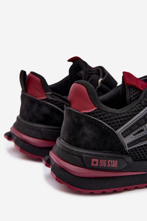 sapato Tênis infantis Big Star TT374152 HI-POLY SYSTEM Preto e-Borgonha