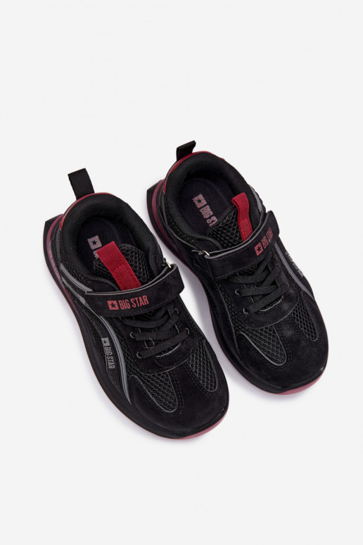 sapato Tênis infantis Big Star TT374152 HI-POLY SYSTEM Preto e-Borgonha