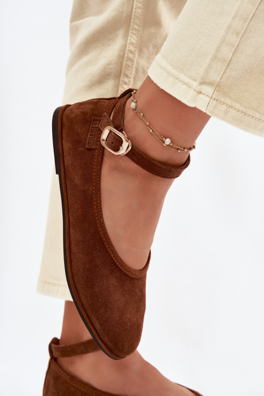 BailarinasHabilitadoturalnego de camurçau Big Star TT274211 cor marrom