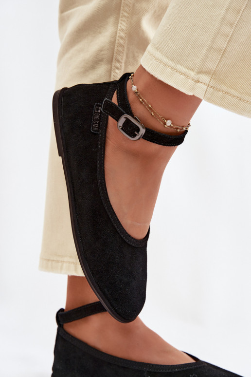 BailarinasHabilitadoturalnego de camurçau Big Star TT274212 cor preta