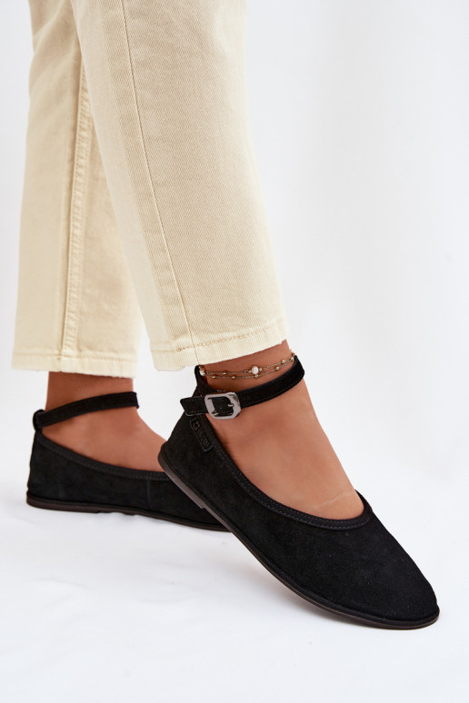 BailarinasHabilitadoturalnego de camurçau Big Star TT274212 cor preta