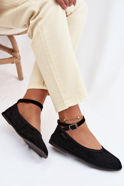 BailarinasHabilitadoturalnego de camurçau Big Star TT274212 cor preta