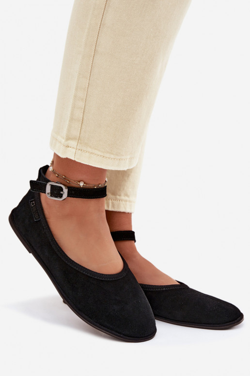 BailarinasHabilitadoturalnego de camurçau Big Star TT274212 cor preta