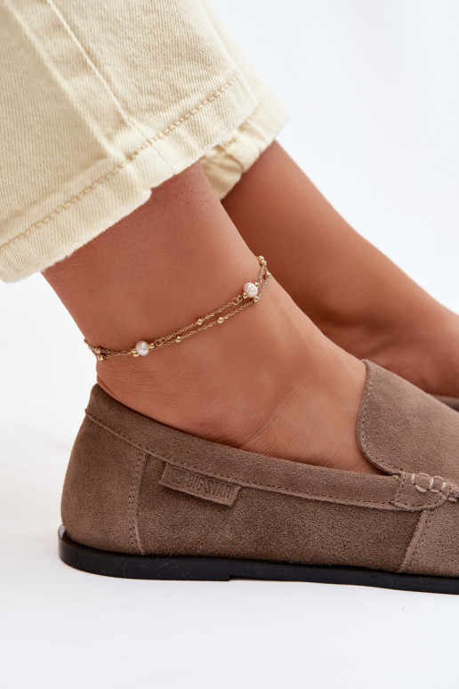 mocassins femininosHabilitadoturalnego de camurçau Big Star TT274207 bege