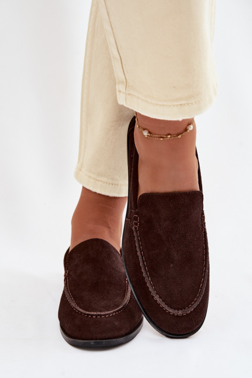 mocassins femininosHabilitadoturalnego de camurçau Big Star TT274208 CzekoladoParae