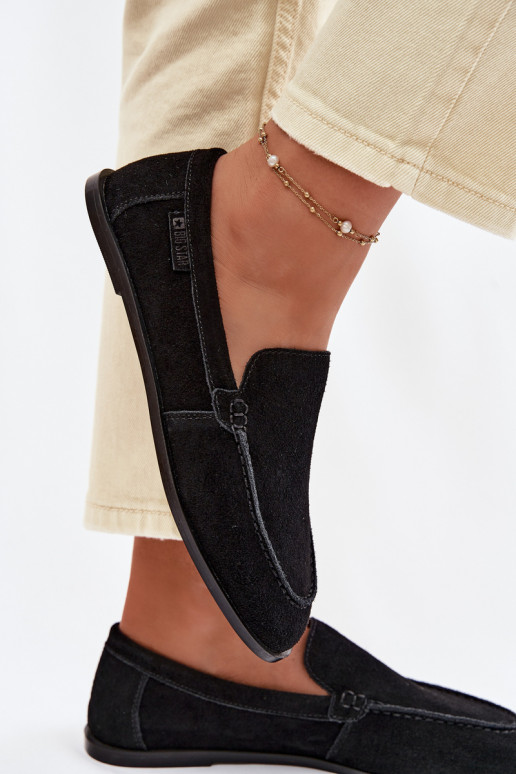 mocassins femininosHabilitadoturalnego de camurçau Big Star TT274209 cor preta