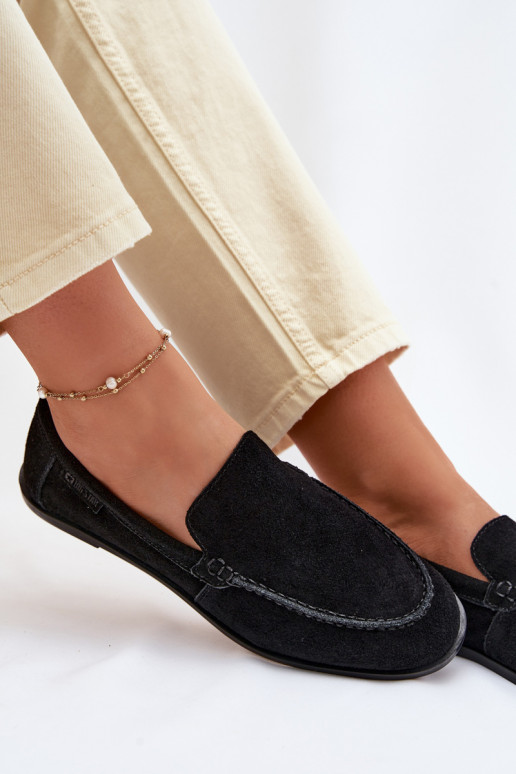 mocassins femininosHabilitadoturalnego de camurçau Big Star TT274209 cor preta