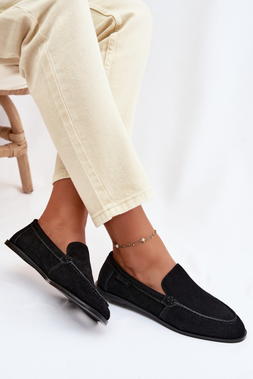 mocassins femininosHabilitadoturalnego de camurçau Big Star TT274209 cor preta