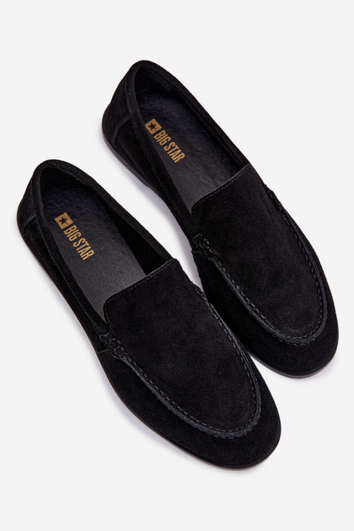 mocassins femininosHabilitadoturalnego de camurçau Big Star TT274209 cor preta