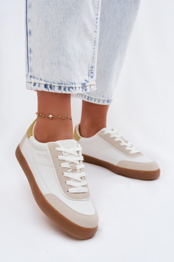 Tênis femininos de couro sintético Big Star TT274310 brancos 2