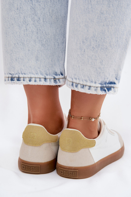 À modalo de tênis Feminino de couro ecológico Big Star TT274310 cor branca