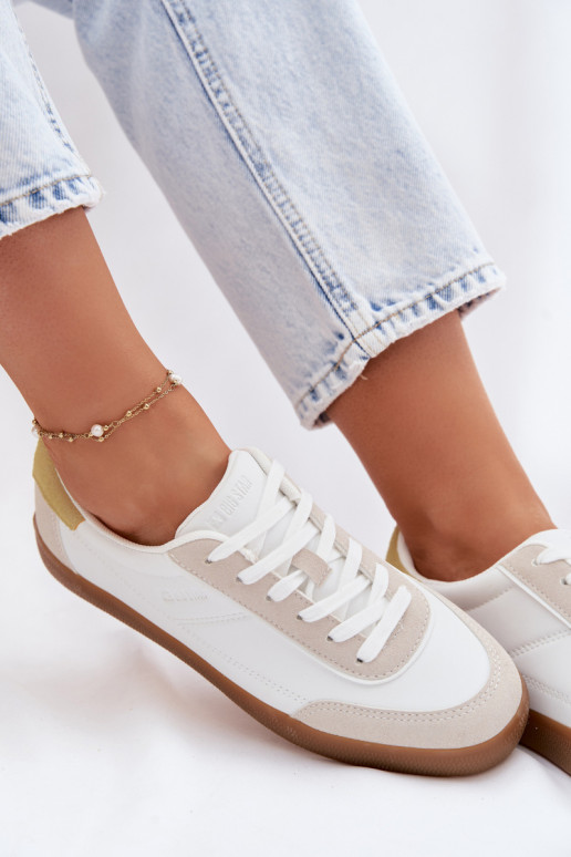 À modalo de tênis Feminino de couro ecológico Big Star TT274310 cor branca