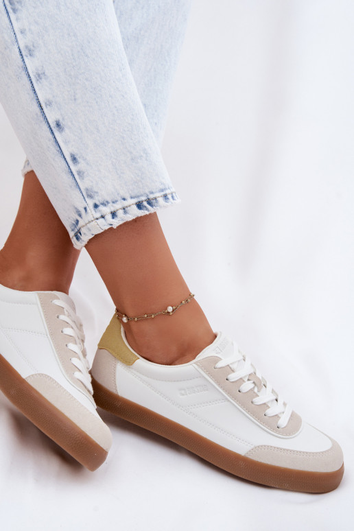 À modalo de tênis Feminino de couro ecológico Big Star TT274310 cor branca