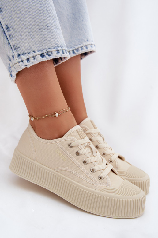 Sapatos de lazer com uma plataforma Big Star TT274271 bege