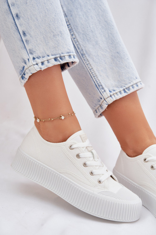 Sapatos de lazer com uma plataforma Big Star TT274269 cor branca