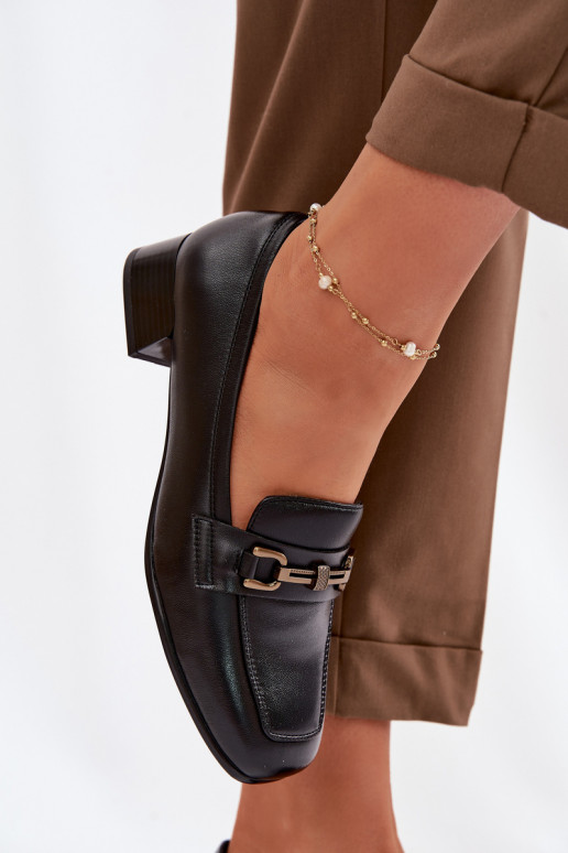 Pele sapato Feminino Klocke com enfeites Vinceza 39978 cor preta