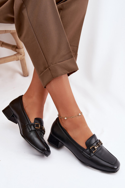 Pele sapato Feminino Klocke com enfeites Vinceza 39978 cor preta