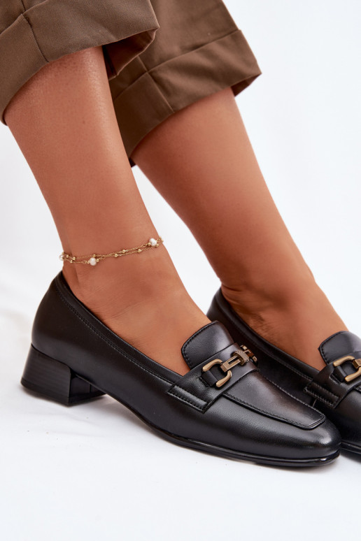 Pele sapato Feminino Klocke com enfeites Vinceza 39978 cor preta