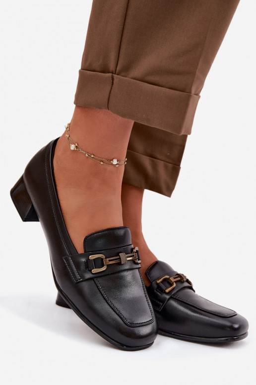 Pele sapato Feminino Klocke com enfeites Vinceza 39978 cor preta