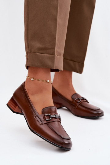 Pele sapato Feminino Klocke com enfeites Vinceza 39978 cor marrom 2