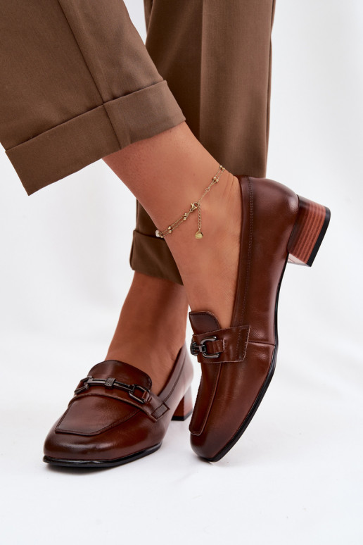 Pele sapato Feminino Klocke com enfeites Vinceza 39978 cor marrom