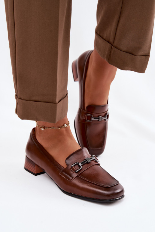 Pele sapato Feminino Klocke com enfeites Vinceza 39978 cor marrom