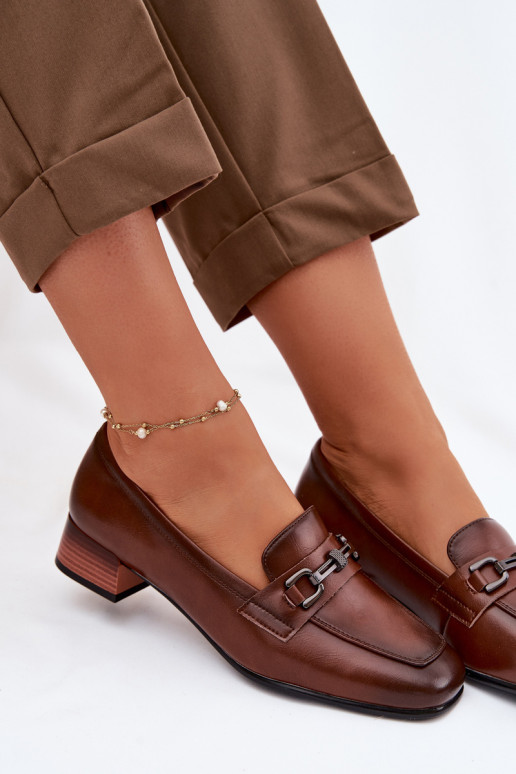 Pele sapato Feminino Klocke com enfeites Vinceza 39978 cor marrom