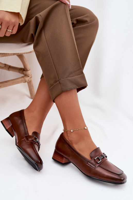 Pele sapato Feminino Klocke com enfeites Vinceza 39978 cor marrom