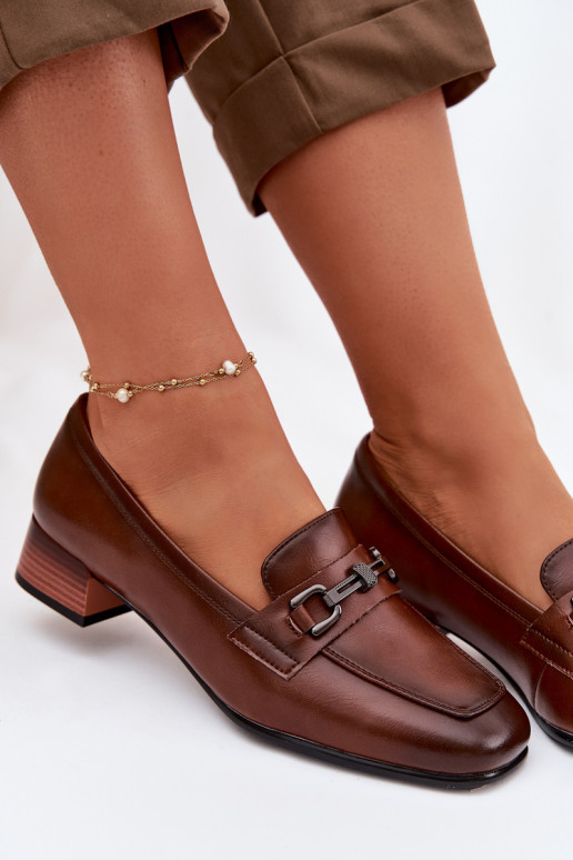 Pele sapato Feminino Klocke com enfeites Vinceza 39978 cor marrom