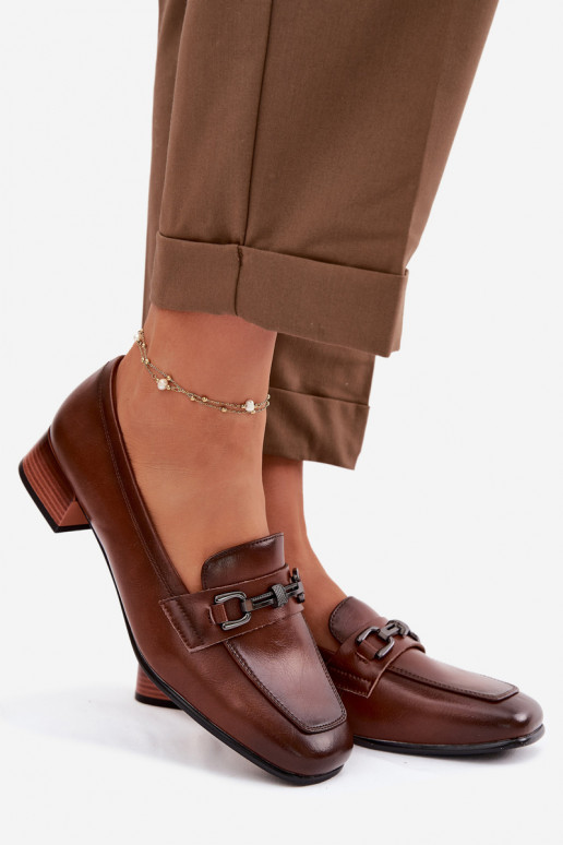 Pele sapato Feminino Klocke com enfeites Vinceza 39978 cor marrom