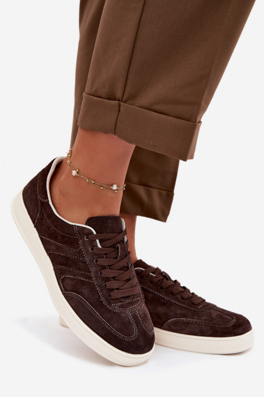 À modalo de tênis de camurça Vinceza 95400 CzekoladoParae