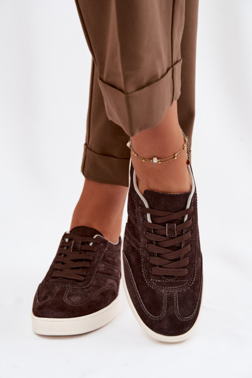 À modalo de tênis de camurça Vinceza 95400 CzekoladoParae