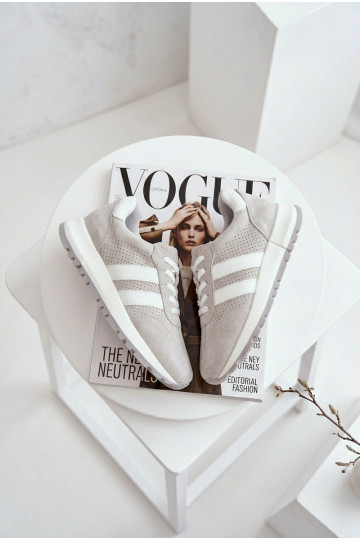 À modalo de tênis FemininoHabilitadoturalnego de camurçau cor cinza Tem que serrceline