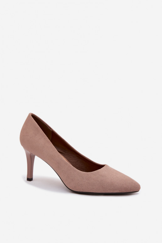 sapatos de salto alto de camurça ecológicaoParae Sergio Leone 1336 cor marrom