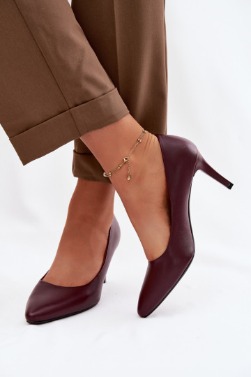 sapatos de salto alto Eko Pele Sergio Leone 1336 Borgonha