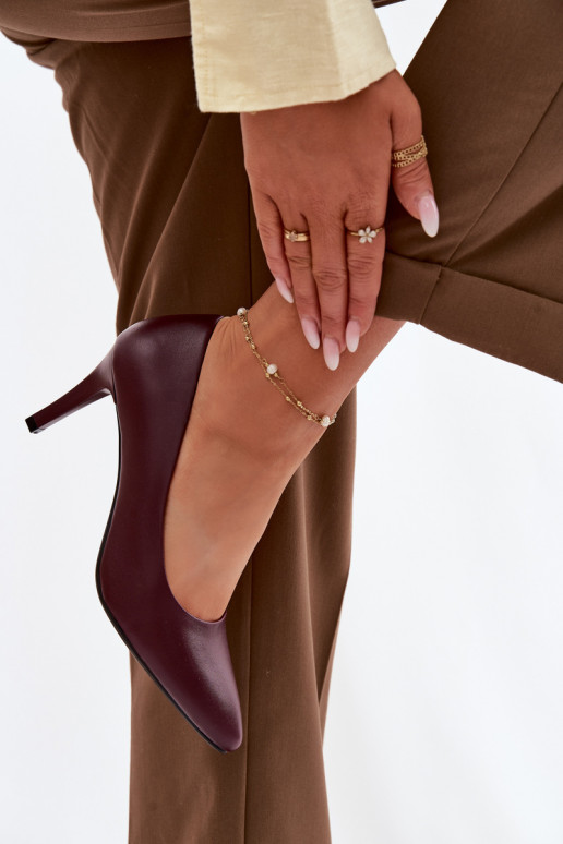 sapatos de salto alto Eko Pele Sergio Leone 1336 Borgonha