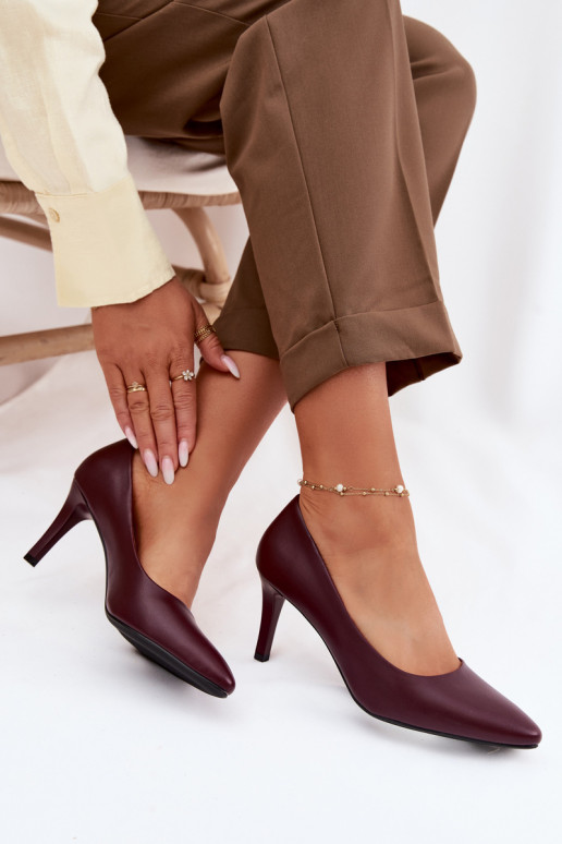 sapatos de salto alto Eko Pele Sergio Leone 1336 Borgonha