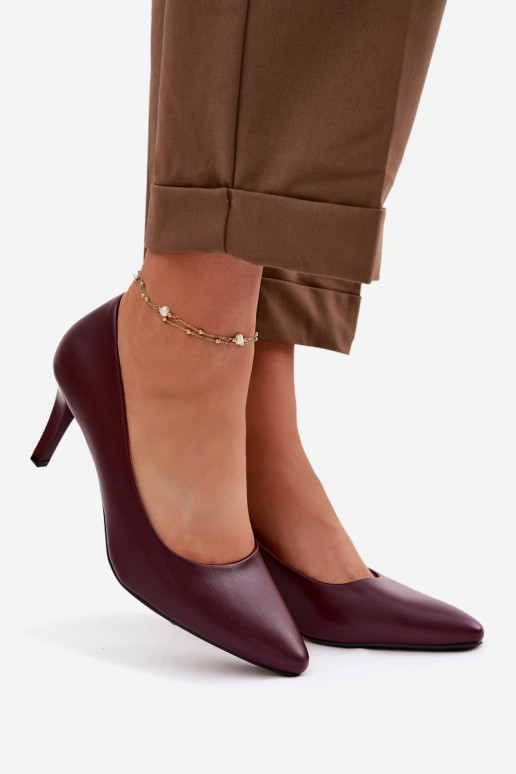 sapatos de salto alto Eko Pele Sergio Leone 1336 Borgonha